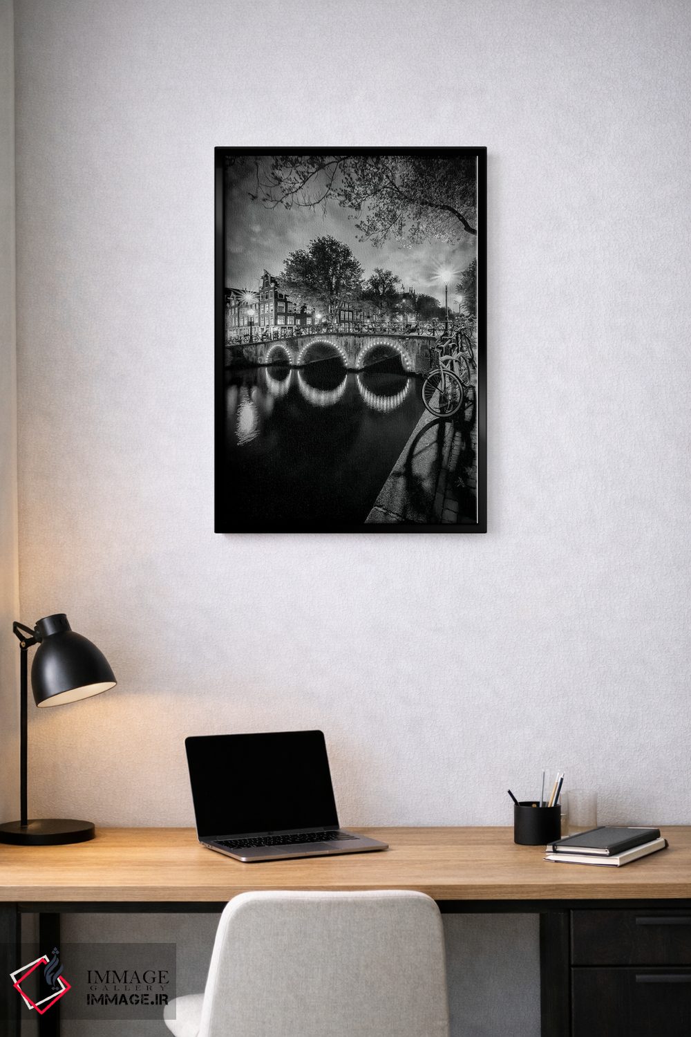 تابلو دکوراتیو منظره شبانه شاعرانه از کانال کایزرزگرات آمستردام اثر ملانی ویولا - D2B