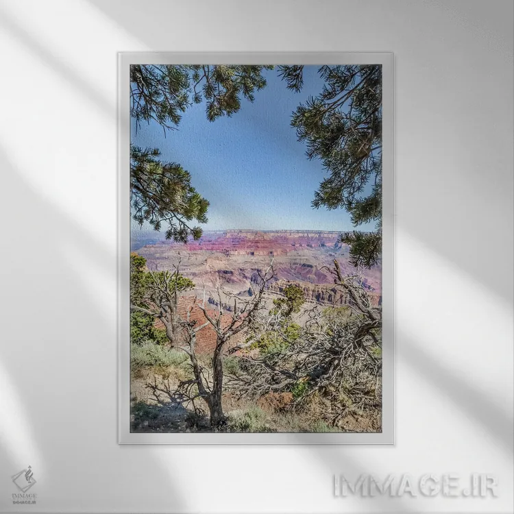 تابلو دکوراتیو برداشت هنری از گرند کنیون از نقطه ناواهو اثر ملانی ویولا - نمای قابدار سفید
