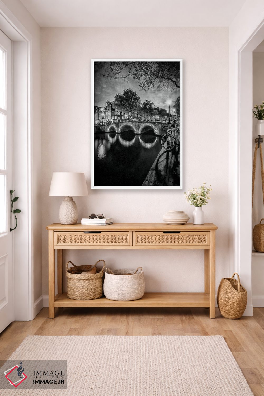 تابلو دکوراتیو منظره شبانه شاعرانه از کانال کایزرزگرات آمستردام اثر ملانی ویولا - D5W