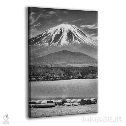 تابلو دکوراتیو دریاچه شاعرانه شوجی با منظره چشمگیر فوجی اثر ملانی ویولا - نمای پرسپکتیو محصول