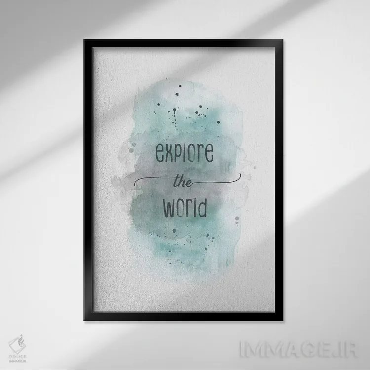 تابلو دکوراتیو دنیا را کشف کن اثر ملانی ویولا - نمای قابدار مشکی