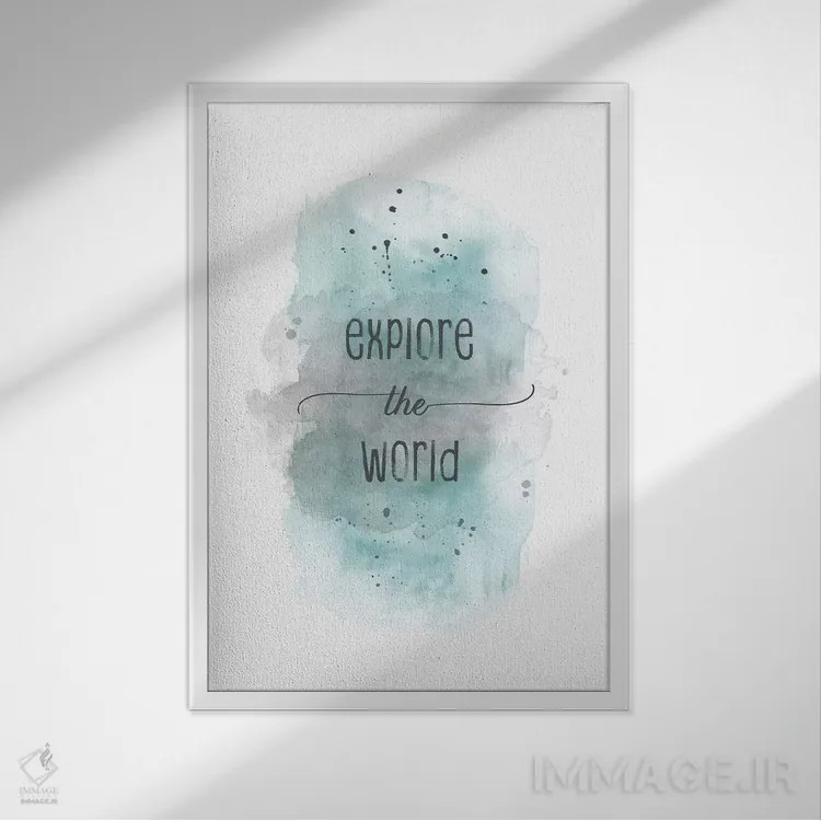 تابلو دکوراتیو دنیا را کشف کن اثر ملانی ویولا - نمای قابدار سفید