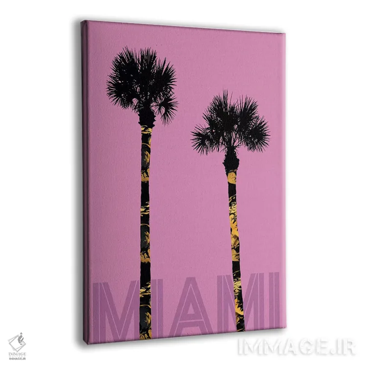 تابلو دکوراتیو نخل های میامی اثر ملانی ویولا - نمای پرسپکتیو محصول