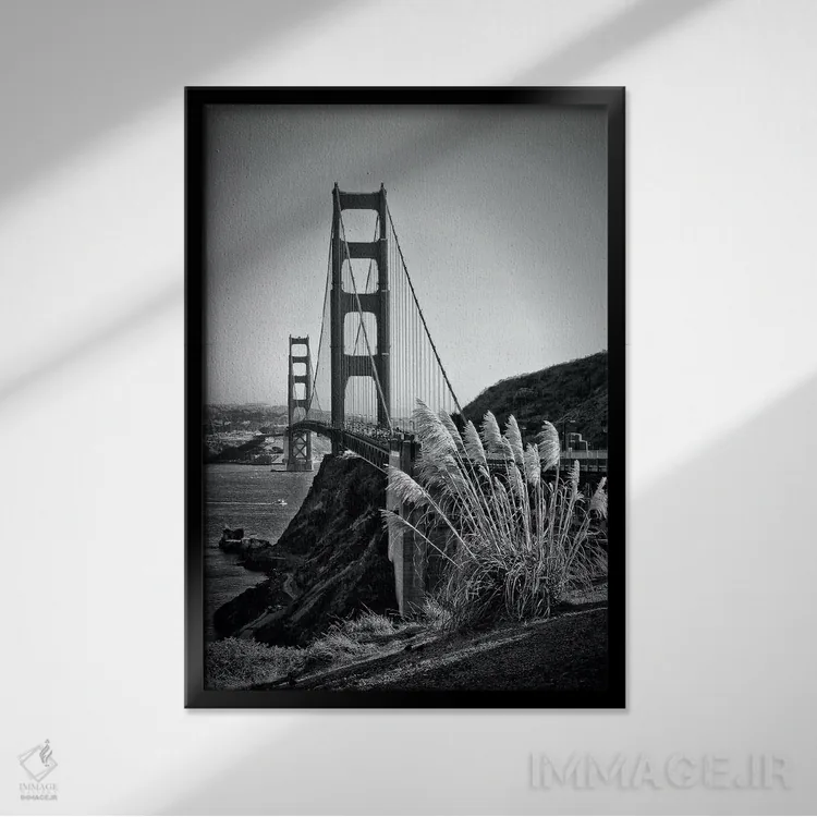 تابلو دکوراتیو پل گلدن گیت سانفرانسیسکو اثر ملانی ویولا - نمای قابدار مشکی