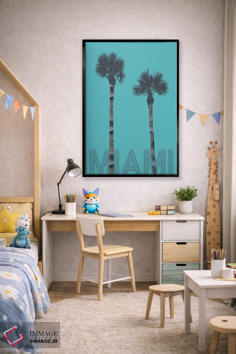 تابلو دکوراتیو نخل های میامی اثر ملانی ویولا - D2B