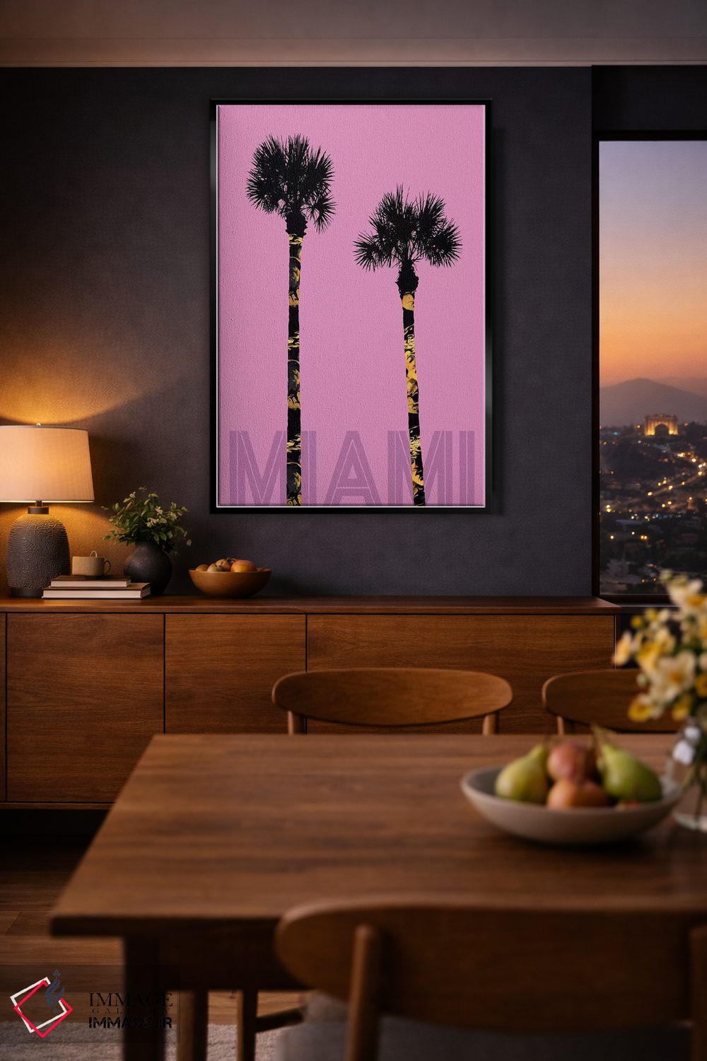 تابلو دکوراتیو نخل های میامی اثر ملانی ویولا - D2B