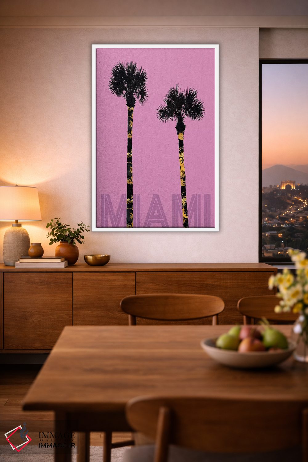 تابلو دکوراتیو نخل های میامی اثر ملانی ویولا - D1W