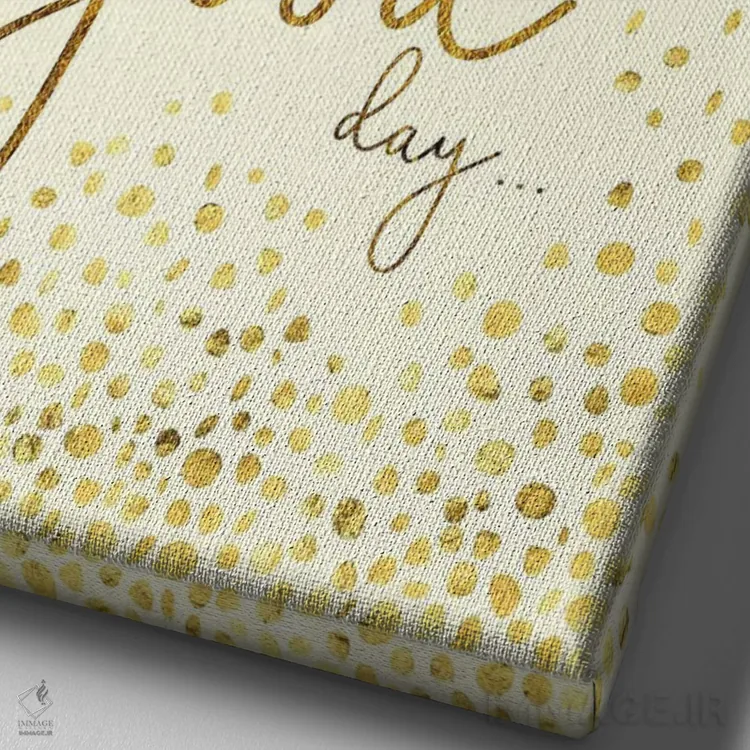 تابلو دکوراتیو امروز روز خوبی است اثر ملانی ویولا - نمای نزدیک بافت بوم