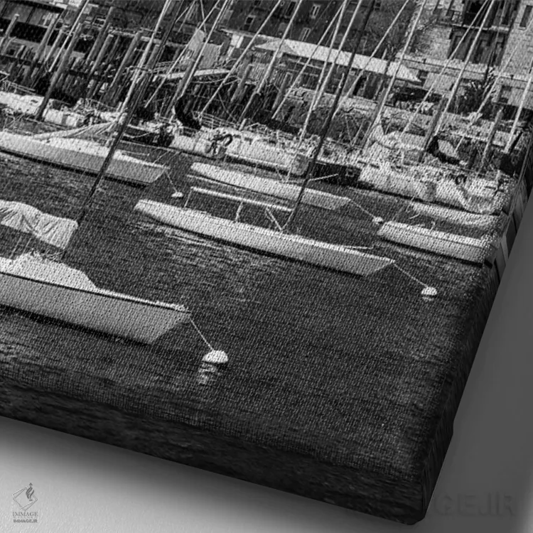 تابلو دکوراتیو خط افق بوستون، منطقه نورث اند و بخش مالی اثر ملانی ویولا - نمای نزدیک بافت بوم