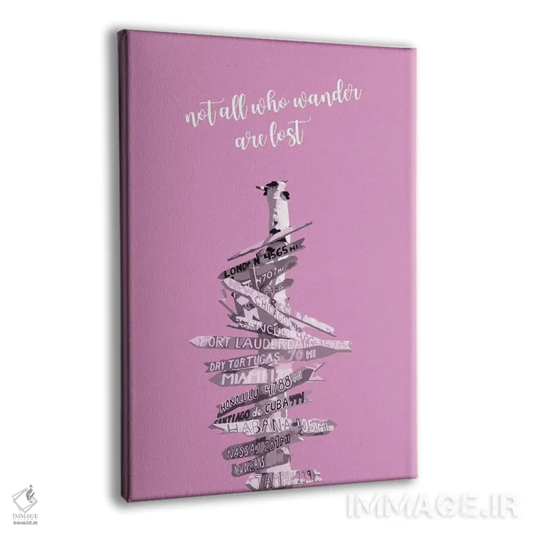 تابلو دکوراتیو هنر گرافیکی تابلو راهنما | صورتی اثر ملانی ویولا - نمای پرسپکتیو محصول