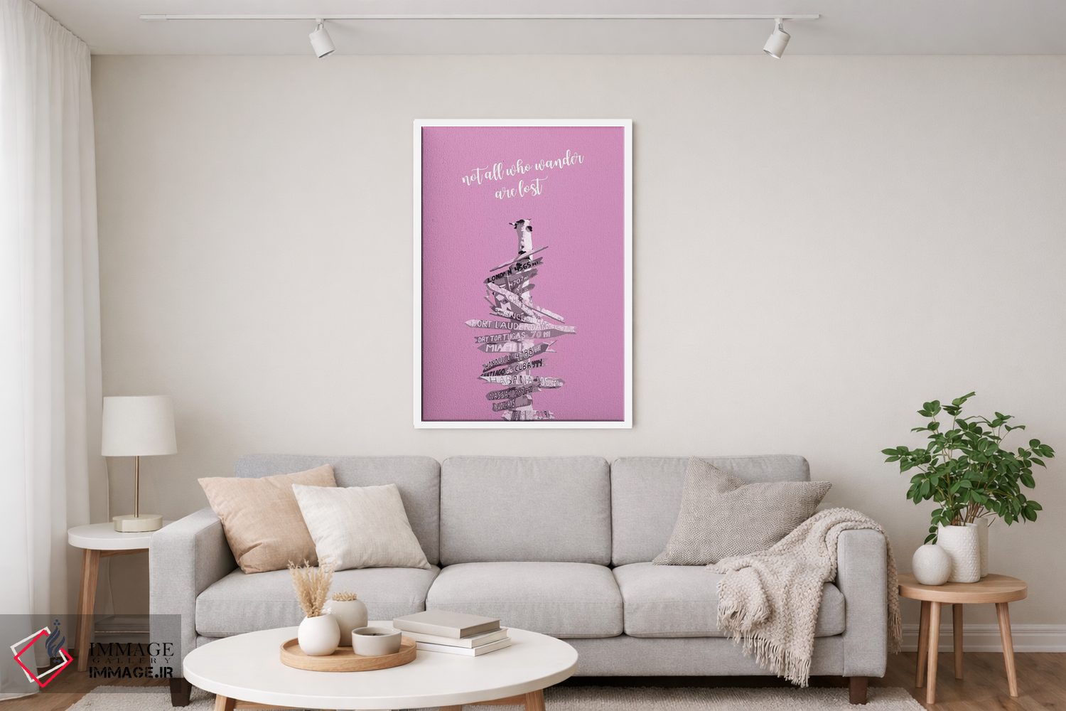 تابلو دکوراتیو هنر گرافیکی تابلو راهنما | صورتی اثر ملانی ویولا - D3W