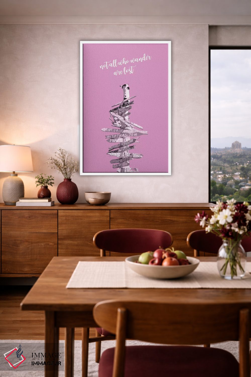 تابلو دکوراتیو هنر گرافیکی تابلو راهنما | صورتی اثر ملانی ویولا - D4W