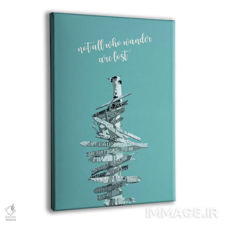 تابلو دکوراتیو هنر گرافیکی تابلو راهنما | فیروزه ای اثر ملانی ویولا - نمای پرسپکتیو محصول