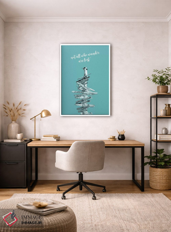 تابلو دکوراتیو هنر گرافیکی تابلو راهنما | فیروزه ای اثر ملانی ویولا - D4W
