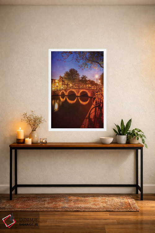 تابلو دکوراتیو منظره شب آمستردام از کایزرزخرخت اثر ملانی ویولا - D2W