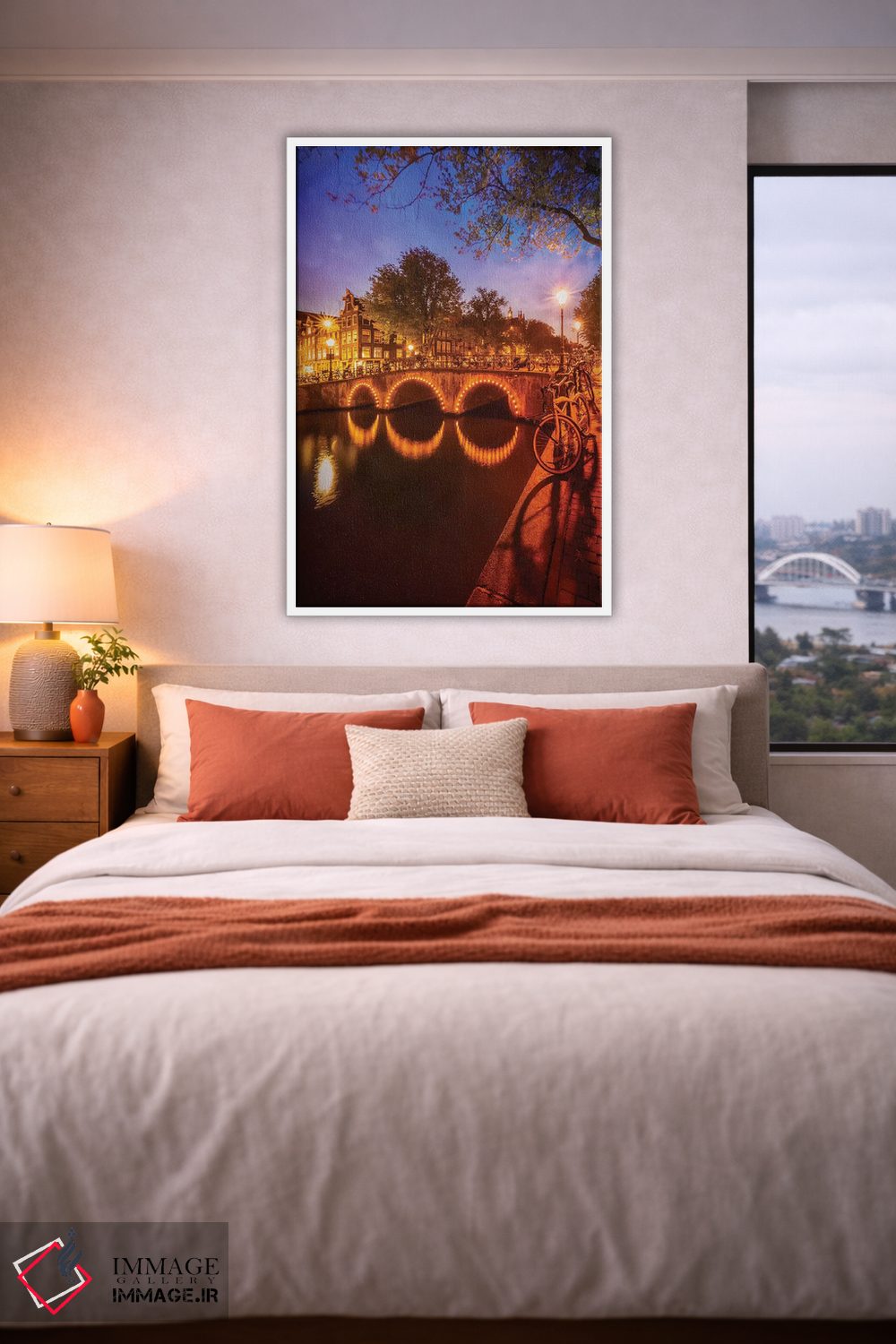تابلو دکوراتیو منظره شب آمستردام از کایزرزخرخت اثر ملانی ویولا - D3W