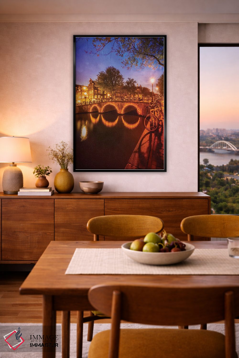 تابلو دکوراتیو منظره شب آمستردام از کایزرزخرخت اثر ملانی ویولا - D6B