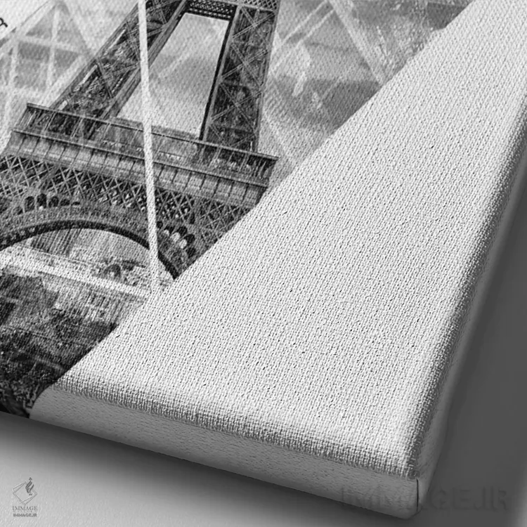 تابلو دکوراتیو مختصات برج ایفل پاریس III اثر ملانی ویولا - نمای نزدیک بافت بوم