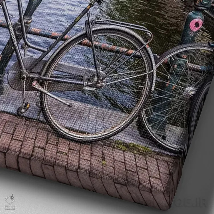 تابلو دکوراتیو آمستردام شاخص اثر ملانی ویولا - نمای نزدیک بافت بوم