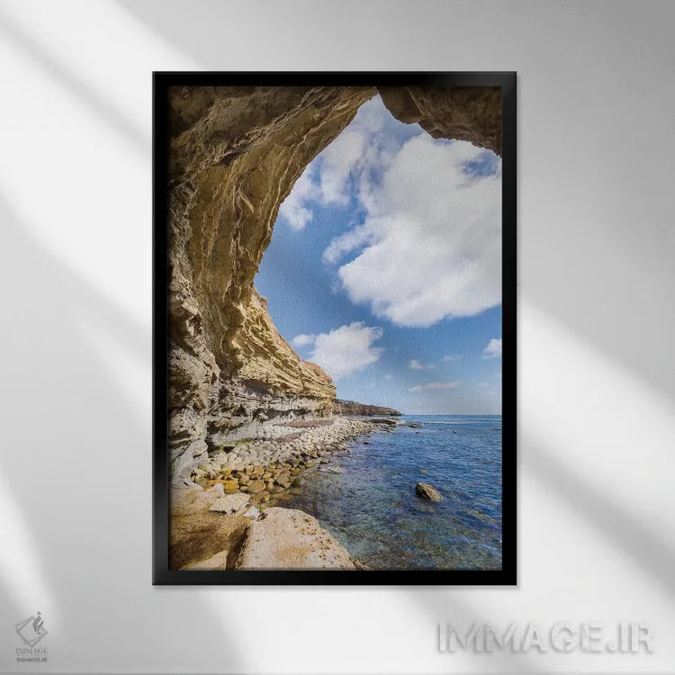 تابلو دکوراتیو غار سان دیه گو سانست کلیفز اثر ملانی ویولا - نمای قابدار مشکی