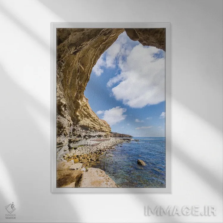 تابلو دکوراتیو غار سان دیه گو سانست کلیفز اثر ملانی ویولا - نمای قابدار سفید