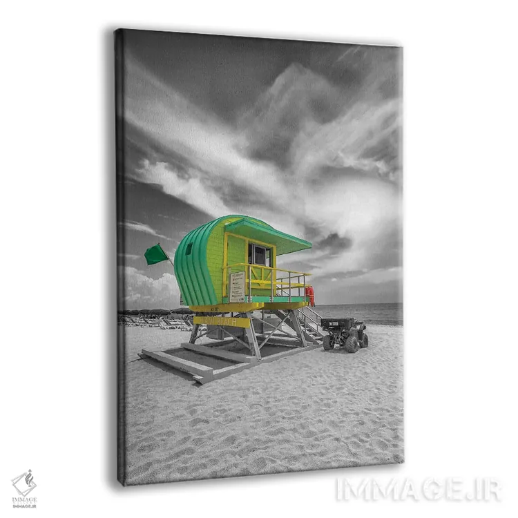 تابلو دکوراتیو ساحل معمولی میامی اثر ملانی ویولا - نمای پرسپکتیو محصول