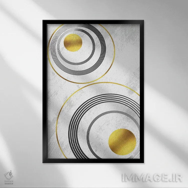 تابلو مینیمال هنر هندسی شماره ۷ اثر ملانی ویولا - نمای قابدار مشکی