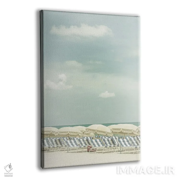 تابلو دکوراتیو صحنه ساحلی وینتیج اثر ملانی ویولا - نمای پرسپکتیو محصول