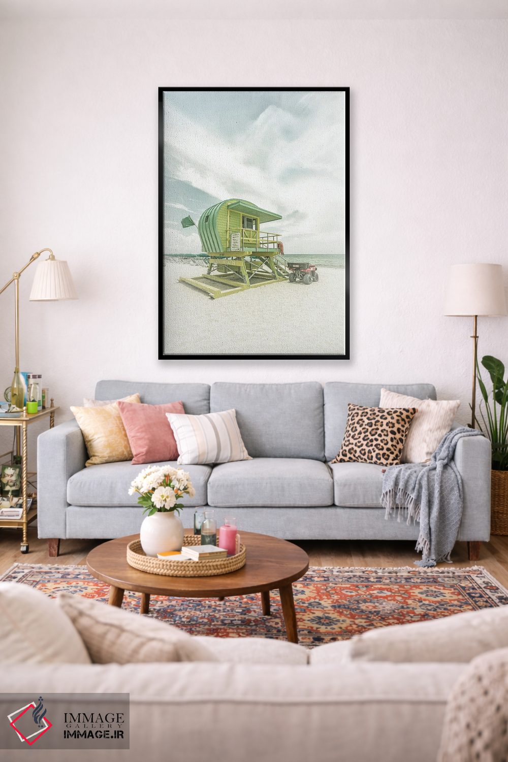 تابلو دکوراتیو حال وهوای وینتیج فلوریدا در ساحل میامی اثر ملانی ویولا - D2B