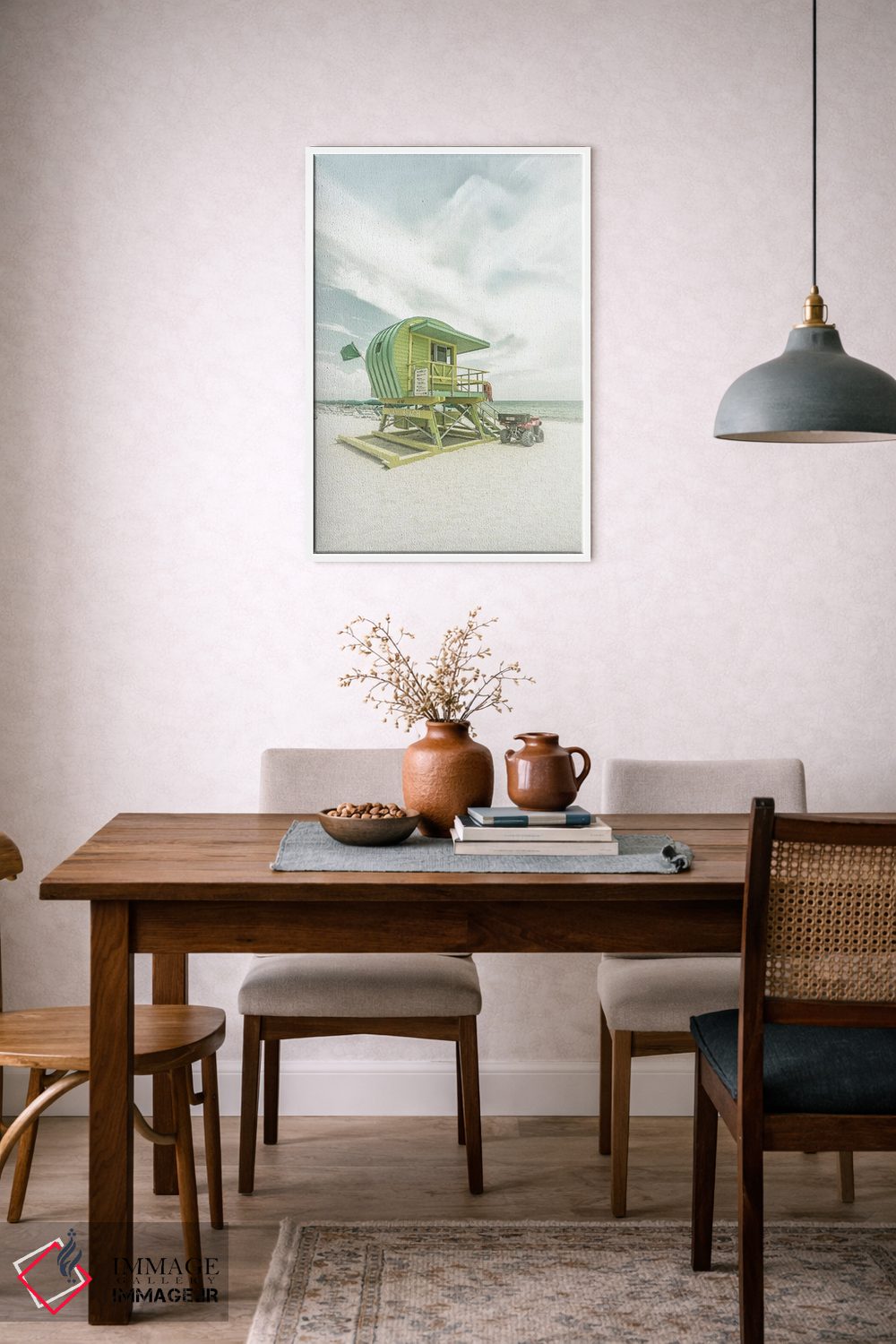 تابلو دکوراتیو حال وهوای وینتیج فلوریدا در ساحل میامی اثر ملانی ویولا - D6W