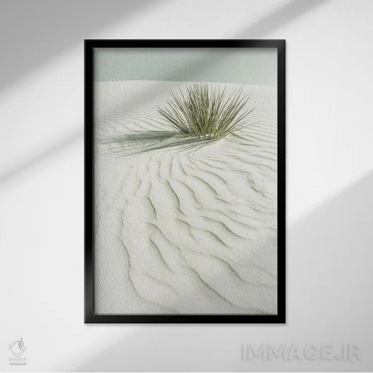 تابلو دکوراتیو منظره رویایی ماسه های سفید | وینتیج اثر ملانی ویولا - نمای قابدار مشکی