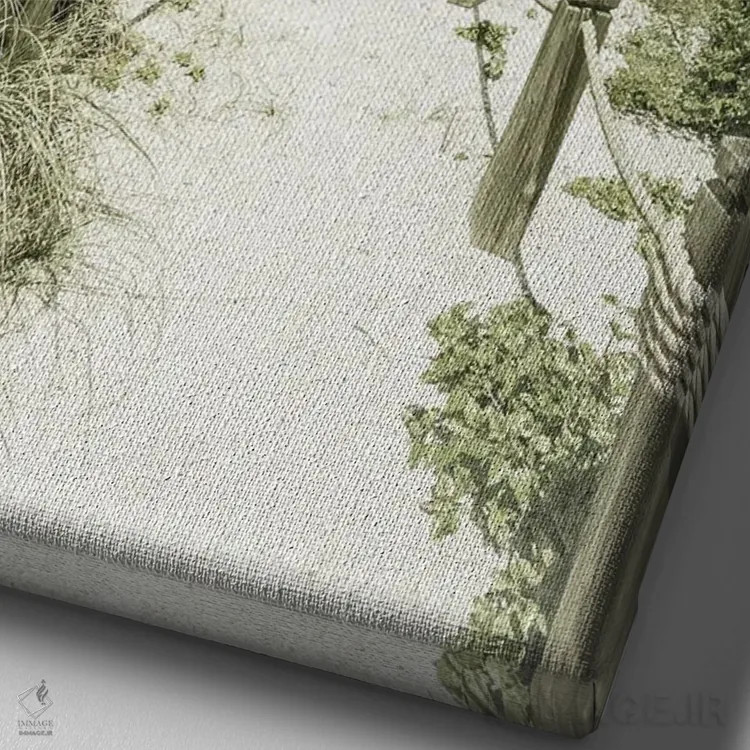 تابلو دکوراتیو مسیر به سوی ساحل | وینتیج اثر ملانی ویولا - نمای نزدیک بافت بوم