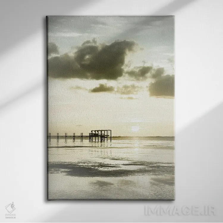 تابلو دکوراتیو غروب بوکیلیا | وینتیج اثر ملانی ویولا - نمای روبهرو روی دیوار