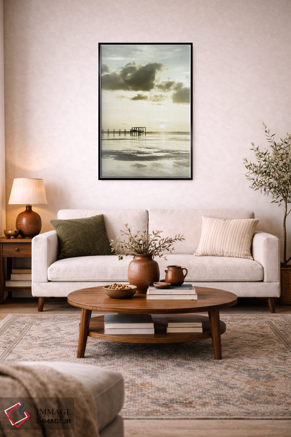 تابلو دکوراتیو غروب بوکیلیا | وینتیج اثر ملانی ویولا - D5B