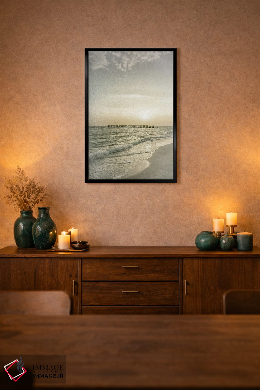 تابلو دکوراتیو غروب جزیره گاسپاریلا | وینتیج اثر ملانی ویولا - D3B