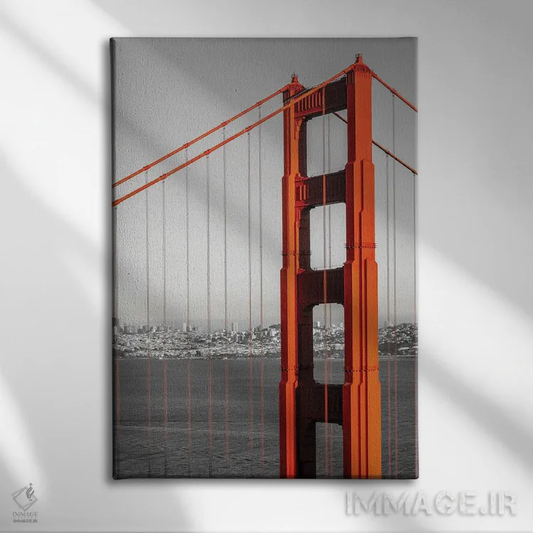 تابلو دکوراتیو پل گلدن گیت و افق سانفرانسیسکو | کالرکی اثر ملانی ویولا - نمای روبهرو روی دیوار