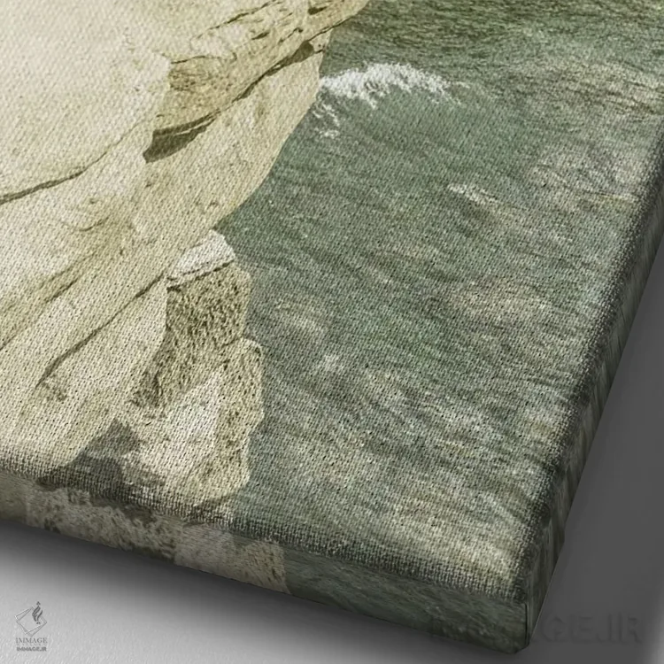 تابلو دکوراتیو صخره های غروب سن دیگو | وینتیج اثر ملانی ویولا - نمای نزدیک بافت بوم