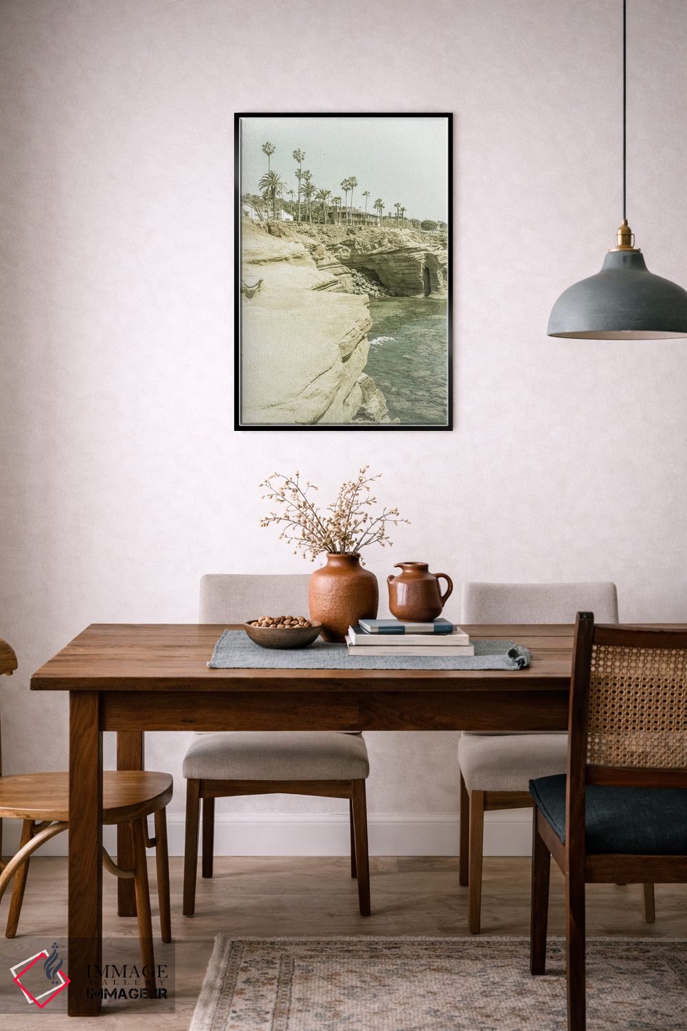 تابلو دکوراتیو صخره های غروب سن دیگو | وینتیج اثر ملانی ویولا - D6B