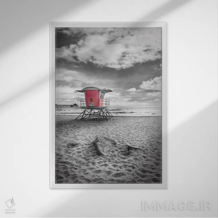 تابلو دکوراتیو ساحل ایمپریال سن دیه گو اثر ملانی ویولا - نمای قابدار سفید