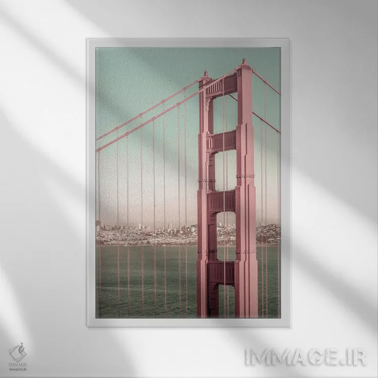 تابلو دکوراتیو پل گلدن گیت سان فرانسیسکو اثر ملانی ویولا - نمای قابدار سفید