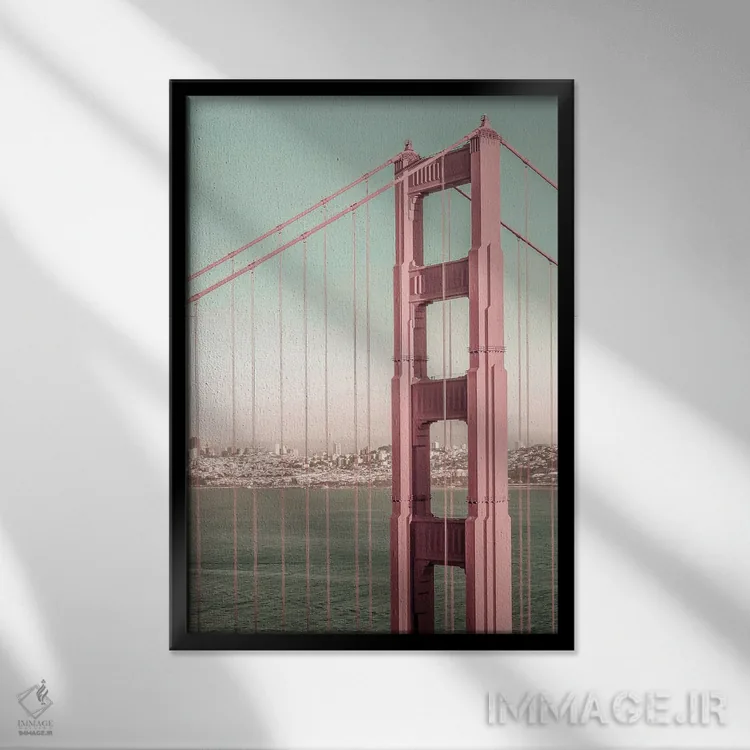تابلو دکوراتیو پل گلدن گیت سان فرانسیسکو اثر ملانی ویولا - نمای قابدار مشکی