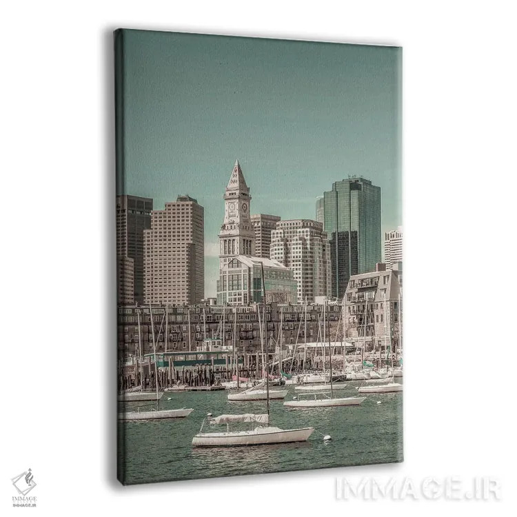 تابلو دکوراتیو خط افق بوستون شمالی و منطقه مالی اثر ملانی ویولا - نمای پرسپکتیو محصول