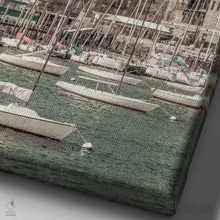 تابلو دکوراتیو خط افق بوستون شمالی و منطقه مالی اثر ملانی ویولا - نمای نزدیک بافت بوم