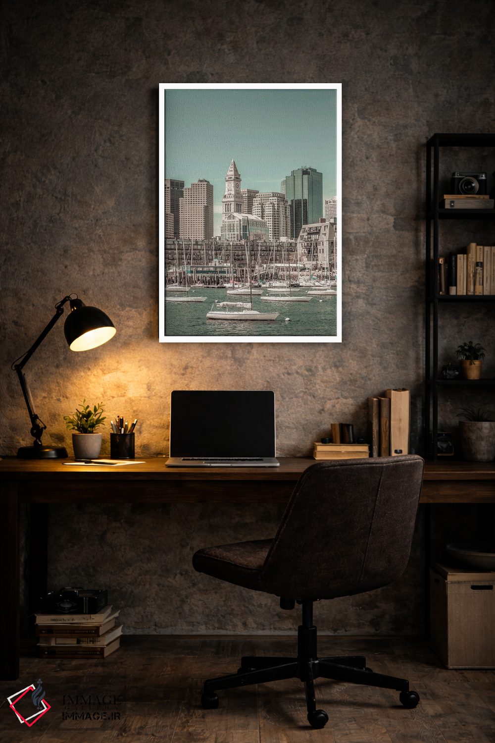 تابلو دکوراتیو خط افق بوستون شمالی و منطقه مالی اثر ملانی ویولا - D5W