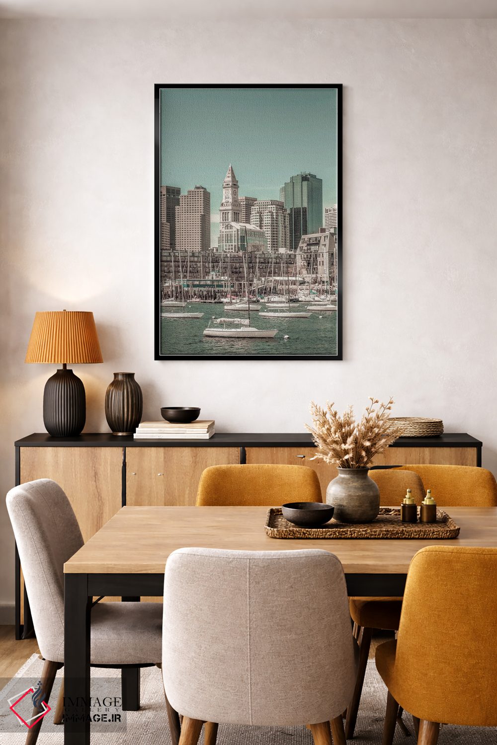 تابلو دکوراتیو خط افق بوستون شمالی و منطقه مالی اثر ملانی ویولا - D6B