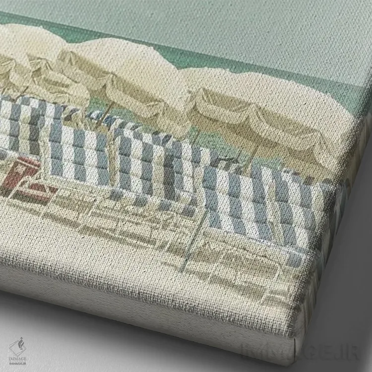 تابلو دکوراتیو از چیزهای کوچک لذت ببر | منظره ساحلی اثر ملانی ویولا - نمای نزدیک بافت بوم