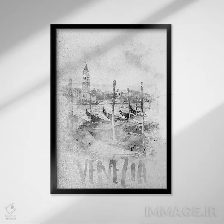 تابلو دکوراتیو کانال گرانده اثر ملانی ویولا - نمای قابدار مشکی