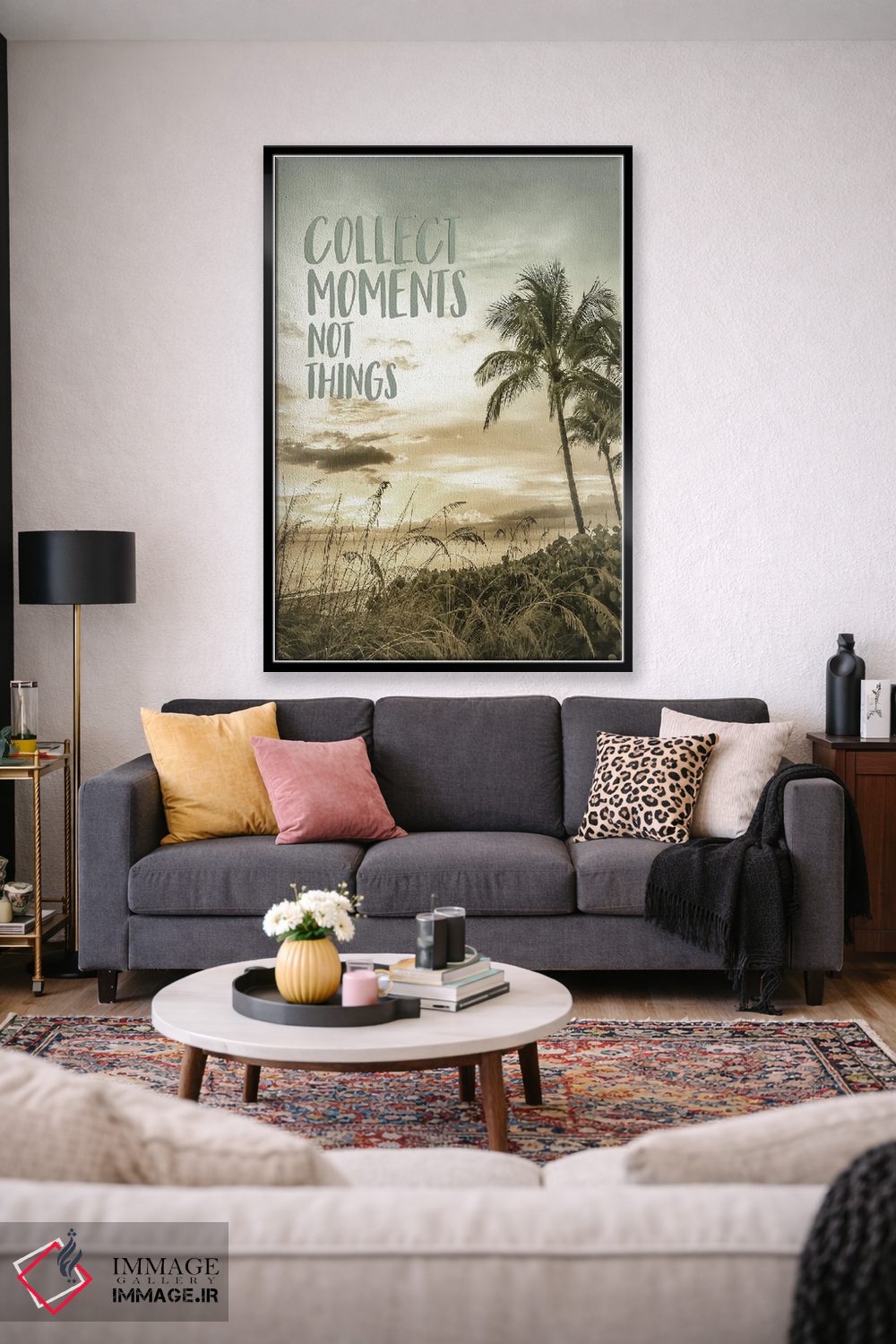 تابلو دکوراتیو لحظه ها را جمع کن نه اشیاء را | غروب آفتاب اثر ملانی ویولا - D2B