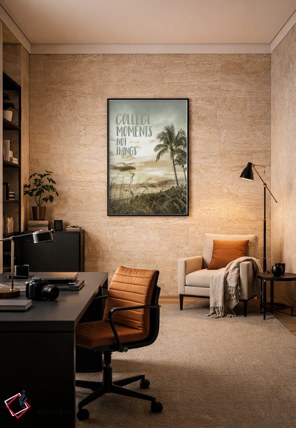 تابلو دکوراتیو لحظه ها را جمع کن نه اشیاء را | غروب آفتاب اثر ملانی ویولا - D6B