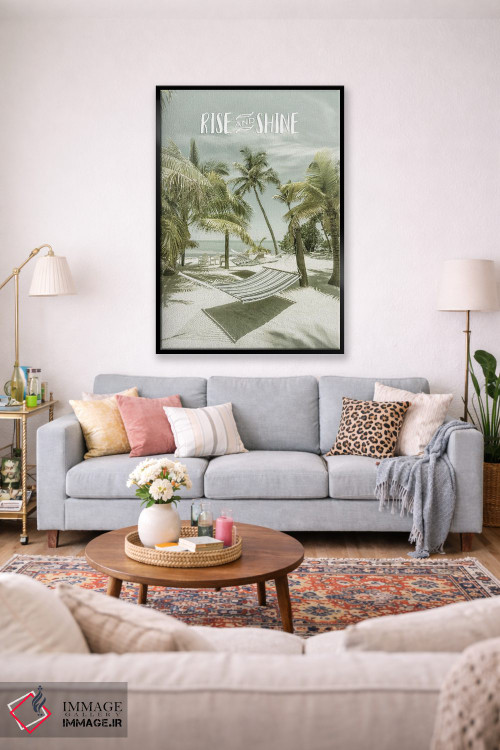 تابلو دکوراتیو بلند شو و بدرخش | منظره ساحلی اثر ملانی ویولا - D1B